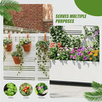Casaphoria Metal Raised Garden Bed with Trellis and Wheels, 47"x47"x16" Planter Box for Climbing Plants, Vegetables & Vines, Features Drainage Holes and Privacy Screen, White-Harold