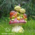 Solar Light Turtle Garden Statue, Turtle on Mushroom Figurine Lovely Tortoise Garden Statue with 5 LED Lights for Patio, Balcony, Yard, Housewarming, Gifts for Mom, Outdoor Lawn Decorations Mother Day