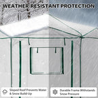 EAGLE PEAK 6.6x6.6 Portable Walk in Greenhouse, Pop Up Indoor Outdoor Greenhouse, Green House Kit with Zippered Roll-Up Doors and Windows, Hexagon Design, PE Cover, Clear/White