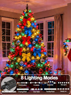 Upgraded 75.8 FT 200 LED Multicolored Christmas Lights Outdoor and Indoor, Extendable Green Wire, Memory Function & Timer & 8 Modes, Waterproof Super Bright Lights for Xmas Tree Holiday Party Garden