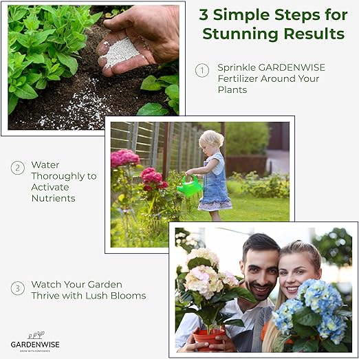 GARDENWISE Slow Release Hydrangea Fertilizer with Iron & Sulfur – Indoor & Outdoor Soil Acidifier for Miracle Growth (2 qt)