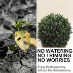 26" H x 18" W Artificial Boxwood Topiary Ball – Realistic UV-Resistant Artificial Shrub with Weighted Pot, Set of 2 – Indoor/Outdoor Year-Round Green Décor for Porch, Garden, Patio