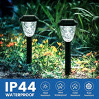 GIGALUMI 10 Pack Solar Lights Outdoor, Solar Pathway Lights with Great Pattern, Waterproof Auto On/Off Light for Outside Yard Garden Walkway Driveway Lawn Pathway