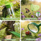 Duckura Kids Gardening Tools Bug Catcher Kit, Outdoor Toys with Wheelbarrow Set and Shovel, Rake, Bug Catcher Kit, Summer Yard Digging Weed Birthday Gifts Toys, Easter for Boys Girls Age 2 3+
