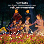 ASMAD Solar Lights Outdoor(2 Pack-16 LEDs), Solar Garden Lights, Outdoor Decorations, Firefly Light for Patio Decor, Big Bulb, Unique Gifts for Women, Gifts for Grandma