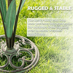 HOUYANG Diam 11.4" W x 32.3" H Cast Iron Pedestal Bird Bath, Bird Baths for Outdoors,Vintage Metal Bird Bath Garden Yard Decoration