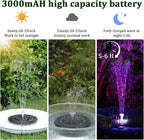 AISITIN Crystal Ball Solar Fountain Pump, 3.5W Water Pump with 3000mAh Battery for Overnight Use (Up to 8H), LED Light Up Bird Bath Fountain Decoration for Garden, Pond, Outdoor