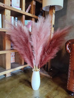 Premium Faux Khaki Pampas Grass – 43.3" Tall Fluffy Earth-Toned Decor, 8pcs 18-Branch One-Piece Stems No Assembly, Luxury Silk Feather Flowers for Boho Military Green Decor,Olive Beige 8 Stems110cm