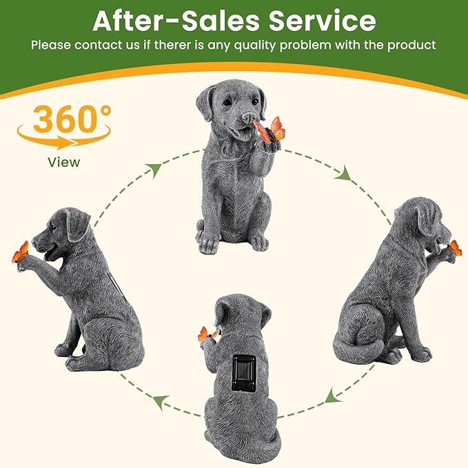 Solar Garden Statues Outdoor Decor, Garden Decor Dog Statue for Yard, Patio, Lawn Outside, Ideal Christmas Birthday Mothers Day Gifts for Mom Women Grandma