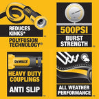 DEWALT Professional Grade Heavy Duty Garden Hose 50 Feet x 5/8 Inch