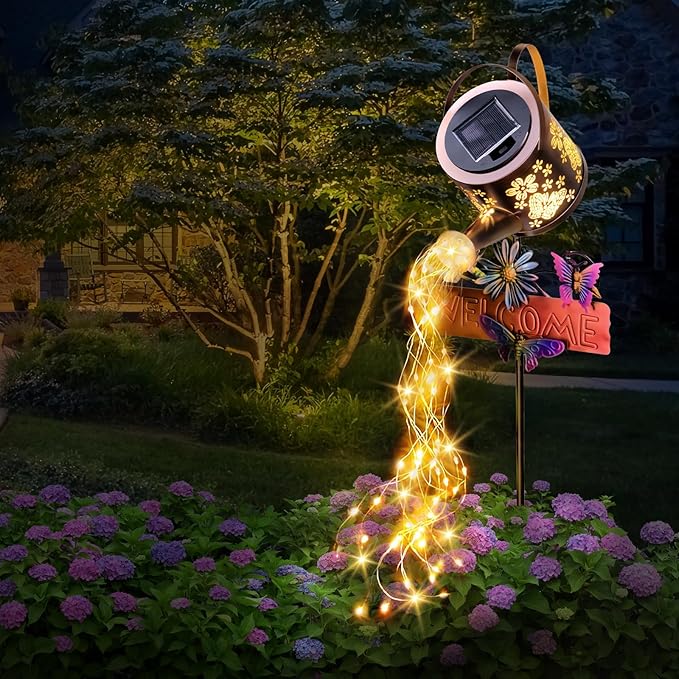 Solar Watering_Can Light, Solar Lights Outdoor Decor, Garden Decor Lights for Yard, IP65 Waterproof Hanging Lantern Lights, Gifts for Women Mom, for Yard Patio Lawn Pathway Landscape