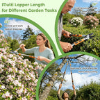 Extendable Loopers for Tree Trimming, 24-42'' Heavy Duty Thick Branches Cutter Lopping Shears with SK5 Steel Blade, Pruning Shears with 1.8” Cut Capacity, Loppers with Compound Action for Gardening