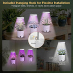 Self-Watering Planter with Grow Light — Cute Desk Plant Pot for Office, Bedroom & Window — No Green Thumb Needed, 2-in-1 Wall + Desktop, USB Powered (5W LED, White)