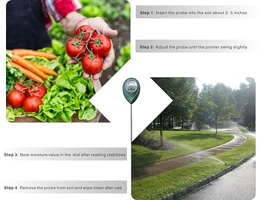 XLUX Professional Soil Moisture Meter (Since 2015) - Heavy Duty 304 Stainless Steel Probe & 100% Virgin ABS, Dual-Calibrated Soil Hygrometer for Garden, Indoor & Outdoor Plants (Upgraded Version)
