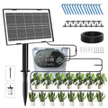 Solar Drip Irrigation System Kit, Auto Watering Kit for 15 Pots, 3W Solar Powered Auto Easy DIY Watering Device, 22 Timing Modes with Anti-Siphoning Device,for Outdoor Garden, Balcony