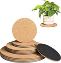 vensovo 12 Pcs Cork Plant Coasters & Saucers 4/6/8 Inch – Absorbent Round Mats for Indoor Flower Pots, Planters, Houseplants, Surface Protector for Table & Floor