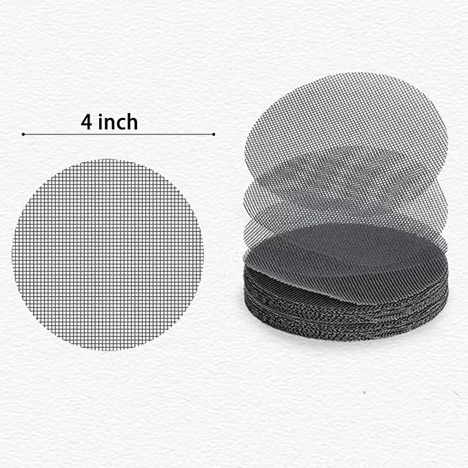 Sylken 200 Pack Flower Pot Hole Mesh Pad, 4" Rounds Drainage Hole Mesh Pad - Ultimate Gardening Solution Preventing Soil Loss, Anti-Slip, Bonsai Bottom Grid Mat Gifts for Women Gardeners!