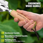 WORKPRO Garden Trowel with Wood Handle, Stainless Steel Narrow Hand Shovel, Multi- Use Flat Garden Trowel for Planting, Weeding, Transplanting, Digging, Small Weeding knife for Gardening