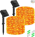 cshare Halloween String Lights Outdoor Waterproof, Solar Fairy Lights 16.4ft 50LED 8 Modes Orange Halloween Lights for Yard Outside Pathway Patio Party Backyard Decorations