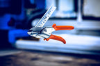 Original LÖWE Mitre Scissors 3.104/HÜ with Lever Transmission and 45 Degree Stops, for use in Industry and Crafts, for Hard and Flat Materials Such as Plastic, Rubber, Wood, PVC, Leather