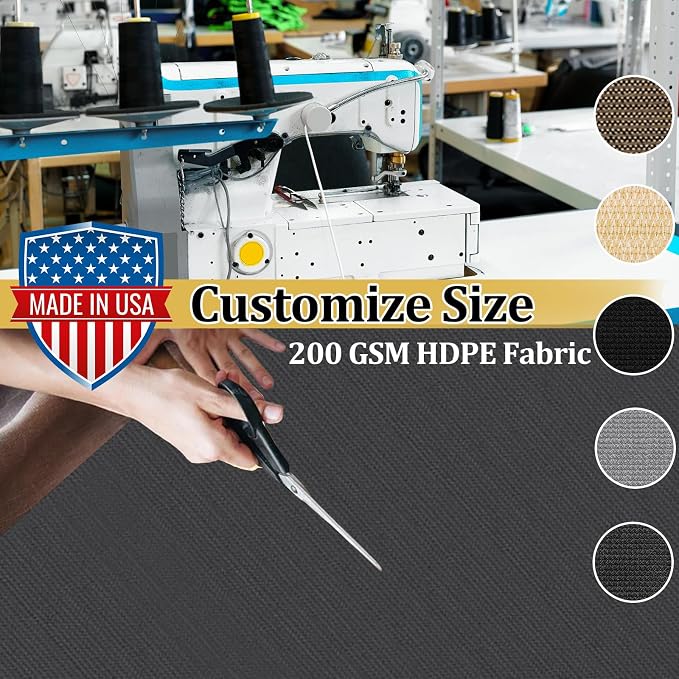 Shade&Beyond Customized Size 6' X 13' Shade Cloth with Grommets, 90% UV Protection UV Protection Mesh Tarp Sun Screens for Patio GN01, Dark Gray