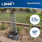 Orbit 27560 Coil Garden Hose, 50 Feet, with 8-Pattern Hose Nozzle (Gray)