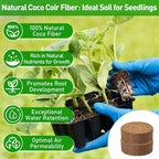 Riare 50 Pcs 40mm Organic Coco Coir Seed Starter Soil, Compressed Coconut Coir Potting Soil Mix for Seed Starting, Coconut Fiber Pellet for Planting Indoor & Outdoor Plants, Vegetables, Garden