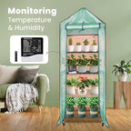 DazSpirit 4-Tier Indoor Mini Greenhouse with Grow Lights, 32W Full Spectrum Plant Light with Timer, Adjustable Metal Shelves, 69.6"x22"x18.5" Portable Plant Stand for Seed Starting & Indoor Plants