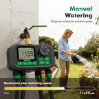 RESTMO Sprinkler Timer for Outdoor Hose Faucet 4 Zone, Up to 11h59m Programmable Watering Timer for Soaker Hose, Misting with Brass Inlet & Large Dial, Rain Delay/Manual/Automatic Irrigation System