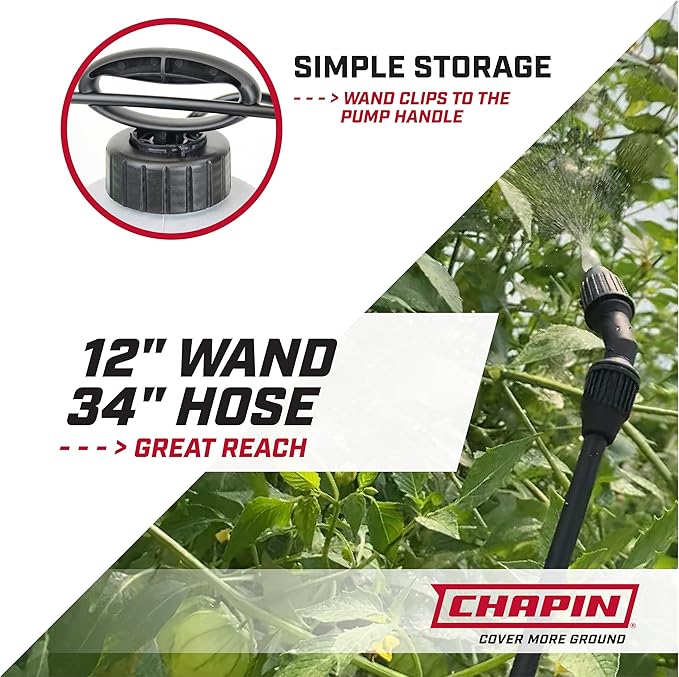 Chapin 16109 Pump Sprayer, 1‑Gallon, Lawn & Garden, Translucent Poly Tank, Adjustable Cone Nozzle, Ergonomic Handle & in‑Tank Filter for Herbicides, Pesticides, Fertilizers & Cleaning Tasks, 2 Pack
