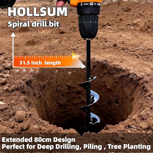 Bulb Planter Tool, 2.36 x 31.5 Heavy-Duty Garden Auger Drill Bit for Planting, Tungsten Carbide Ground Hole Digger, Bulb Planting Auger for Drill & Cordless Garden Drill