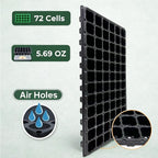 Gardzen 10 Pack 72 Cell Seed Starter Trays, 1.75" Deep Plug Tray for Seedlings, Thick Seedling Trays with Drainage Holes, Fit Standard 1020 Drip Tray
