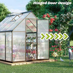 6x4 FT Greenhouse for Outdoors, Polycarbonate Greenhouse with Quick Setup Structure and Roof Vent, Aluminum Large Walk-in Green House for Outside Garden Backyard, Dark Gray