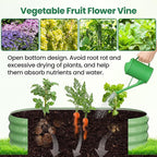 SUNYRISY Galvanized Raised Garden Bed with 71in Arch Trellis for Climbing Plants, Outdoor Planter Box with Climbing Net for Gardening Flowers Vegetables Fruits Herbs, Green