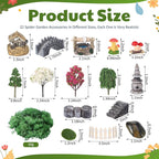 RoundFunny 23 Pcs Jumping Spider Enclosure and Habitat Miniatures Figurines Set Clear Acrylic Enclosure Mini Jumping Spider Accessories for Habitat Decorations Garden Figurines(Moss)