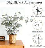 4 Pcs Metal Trellis for Potted Plants Indoor, 14.6 inch Small Garden Trellis with Bird for Climbing Plants Outdoor, Stackable Pothos Plant Climber Support for Hoya Vine Ivy Flower Plant Support