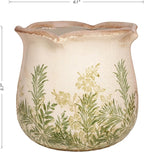 Cottagecore Ceramic Vase and Planter, 6 Inch Flower Pot with Drainage for Indoor House Plants, Country Cottage Garden Home Decor, Rustic Farmhouse Gift for Plant Lovers