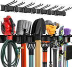 TIDYME Garage Wall Organizer | 64" Heavy-Duty Tool Storage Rack | Adjustable Double-Layer Hooks | 400 lbs Capacity | Carbon Steel Wall Mount Holder for Shovels, Rakes, Ladders & Power Tools