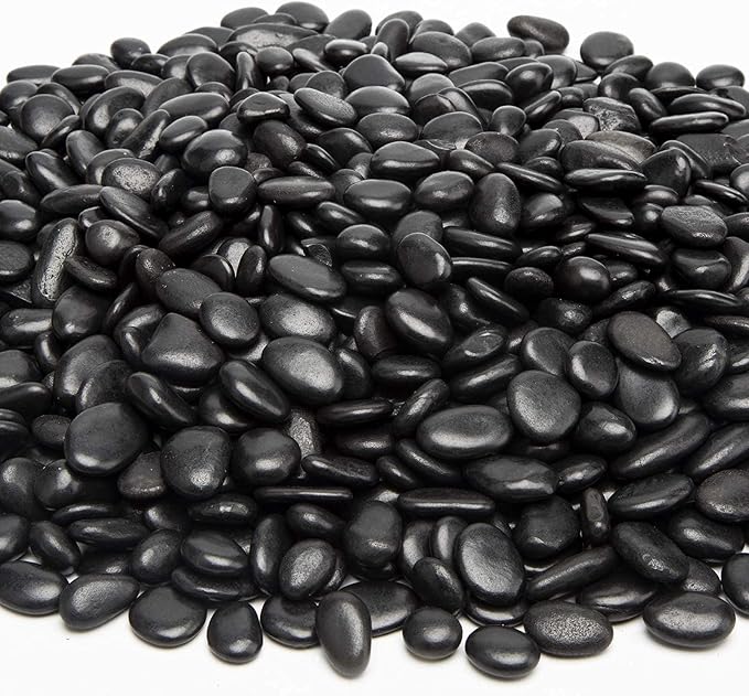10lb Black Small Decorative Pebbles - Gravel River Rock,Natural Polished Decorative Stones 3/8" Gravel Size,Pebbles Gravel for Bamboo Plants,Succulent,Home Decor,Landscaping,Vase Fillers and More.