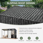 Aoxun 7x6FT Outdoor Storage Shed & Hardtop Canopy Gazebo Combo | 13.3x5.6FT Metal Lean to Shed, 2-in-1 Garden Bike Shed for Patio, Backyard, Deck, Black