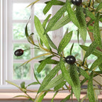 7ft Faux Olive Tree - Fake Potted Olive Silk Tree with Planter Natural Olive Branches and Realistic Leaves Artificial Tree for Home House Office Decor Indoor