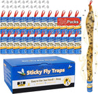 24 Pack Fly Trap, Fruit Fly Traps Indoor for Home, Fly Strips Fly Catcher Fly Tape Fly Paper Fly Ribbon Fly Traps Outdoor, Flying Insect Trap, Gnat Trap for Bug, Insect, Pest, Mosquito
