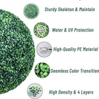 22 Inch 2 Packs Artificial Boxwood Balls Topiary Balls, 4 Layers of UV-Resistant Greenery Balls Indoor Outdoor Garden, Backyard, Patio, Front Door – Assembly Required