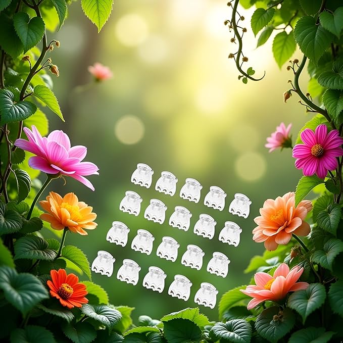 50Pcs Transparent Plant Orchid Clips,Flowers Fixer for Garden Vine Stem Plants Climbing Clasp for Support,Orchid Clips for Plants Support Garden Stakes