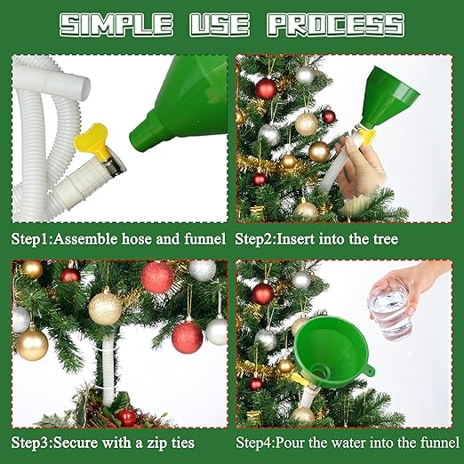 1.5m Christmas Tree Watering Funnel - Long Spout Watering System for Large Indoor & Outdoor Plants (Green)