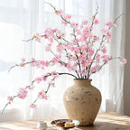 INXUGAO 6 PCS Faux Cherry Blossom Branches Decor 31.5 Inch Long Stems Fake Artificial Flowers for Home Indoor Decoration Vase Arrangement Living Room Table Bedroom Spring Decor