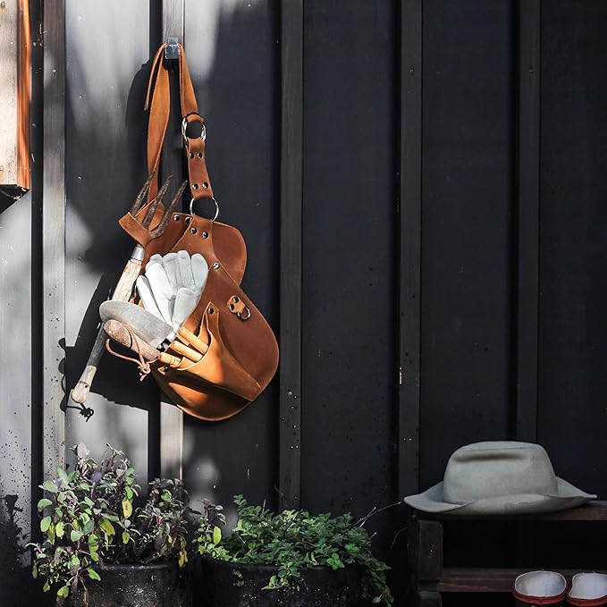 Leather Garden Tool Belt - Gardening gifts for women- Utility belt - Garden Tools Organizer Holster Pouch -Gift for Gardeners and Florists