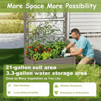 5.' Tall Raised Garden Bed with Trellis, Self Watering Planter Box for Outdoor Climbing Plants Resin Garden Lattice for Vegetables, Flowers, Tomato & Vine with Drainage Holes (Coffee, 2 Pack)