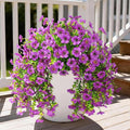 Homsunny Artificial Fake Flowers Plants for Outdoor Spring Summer Decoration, 2PCS Faux Daisy Silk Flowers Outside No Fade UV Resistant Realistic Home Decor for Porch Patio Balcony (Purple)