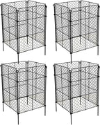 4 Pack Plant Protectors from Animals, 16Pcs DIY Plant Cages 12.6"x12.6"x16", Chicken Wire Garden Animal Barrier, Keep Rabbits & Chipmunks Out for Vegetables, Shrubs & New Plants